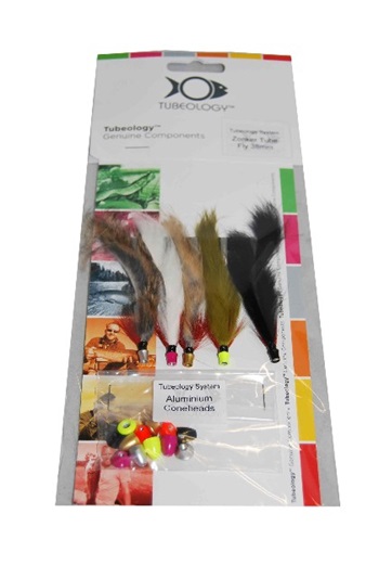 MOUCHE STREAMER BROCHET ZONKER TUBE 38mm LOT DE 5 - Pack mouches et leurres