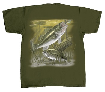 T-shirt Flying Fisherman Black Bass (t1634) - T-Shirt