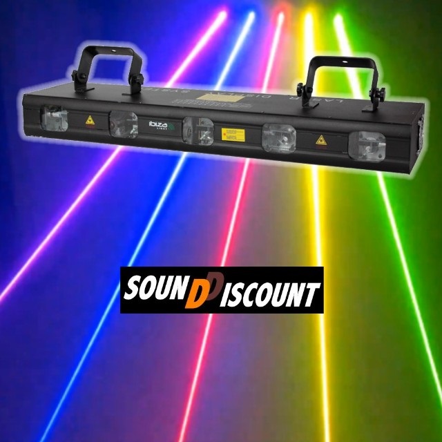 LAS560RGBYP-5 LASER 5 TETES IBIZA PRIX FOU ! - Laser IBIZA LIGHT pas cher -  Sound Discount