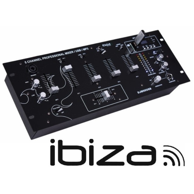TABLE DE MIXAGE Ibiza DJM95USB-REC - Table de mixage Dj IBIZA SOUND pas  cher - Sound Discount